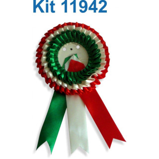 COCCARDA GRANDE TRIPLA PER BOTTONI DIAM 56-58 mm - 50 PEZZI