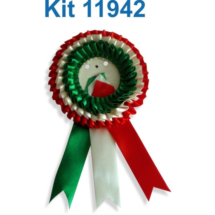 COCCARDA GRANDE TRIPLA PER BOTTONI DIAM 56-58 mm - 50 PEZZI