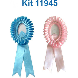 COCCARDA OVALE SINGOLA CON SPILLA PER BOTTONI 65x45 mm - 50 PEZZI