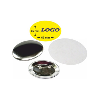 OVALE 69x45 mm CON SPILLA - 400 PEZZI