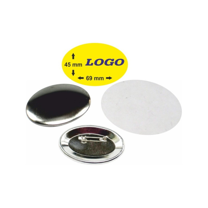 OVALE 69x45 mm CON SPILLA - 400 PEZZI