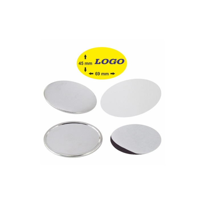 OVALE 69x45 mm CON MAGNETE - 400 PEZZI