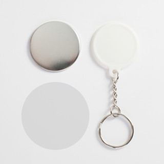 TONDO DIAM 37mm PORTACHIAVI PLASTICA BIANCA&ANELLO - 400 PEZZI