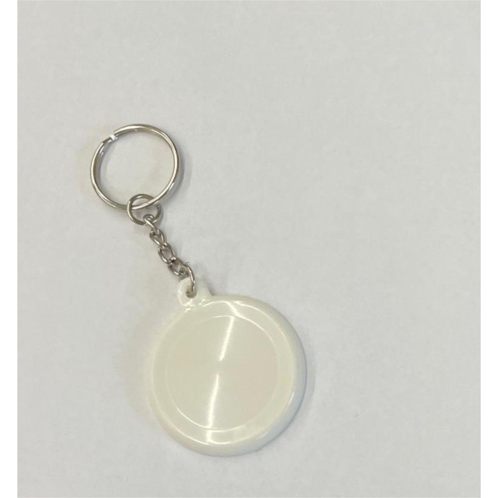 TONDO DIAM 44mm PORTACHIAVI PLASTICA BIANCA & ANELLO - 200 PEZZI