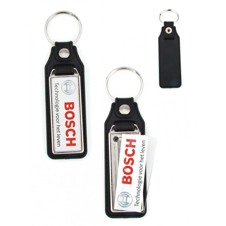 PORTACHIAVI DA ASSEMBLARE IN PELLE CON INCAVO IN METALLO 18X50 MM -  100 PEZZI