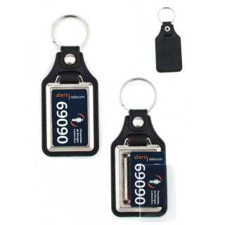 PORTACHIAVI DA ASSEMBLARE IN PELLE CON INCAVO IN METALLO 25X40 MM - 100 PEZZI