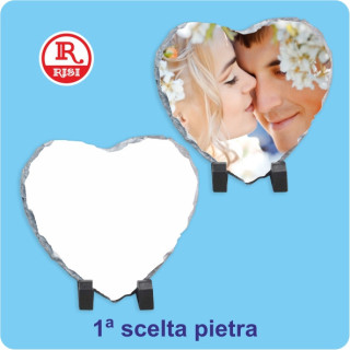 CUORI IN PIETRA 20x20 SPESSORE  0,8cm CON PIEDINI E SCATOLA, SUBLIMAZIONE - 2 PEZZI