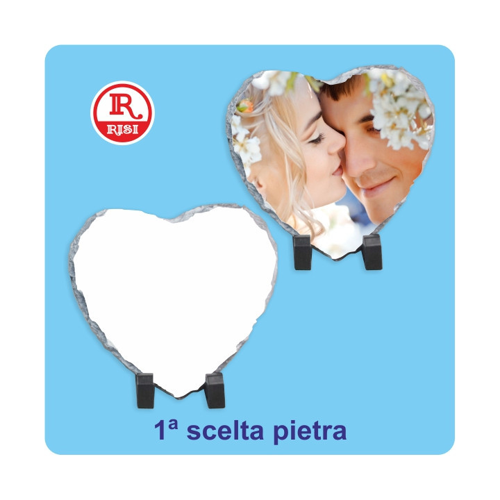 CUORI IN PIETRA 20x20 SPESSORE  0,8cm CON PIEDINI E SCATOLA, SUBLIMAZIONE - 2 PEZZI