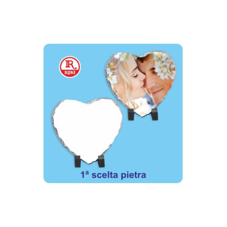 PIETRE SUBLIMAZIONE CUORE 15x15 cm CON PIEDINI E SCATOLA - 2 PEZZI