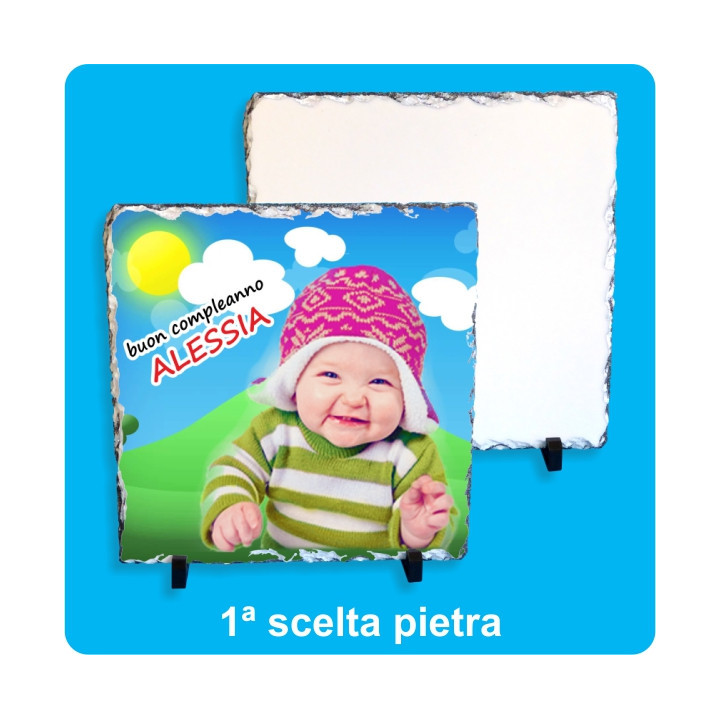 PIETRA SUBLIMABILE CON PIEDINO E SCATOLA 30x30 cm