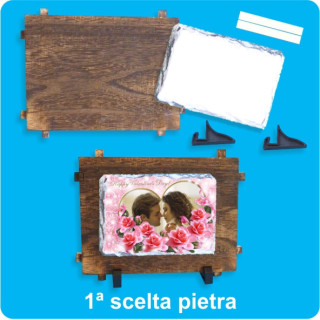 PIETRA SUBLIMABILE CON CORNICE LEGNO 17x12 cm IN SCATOLA
